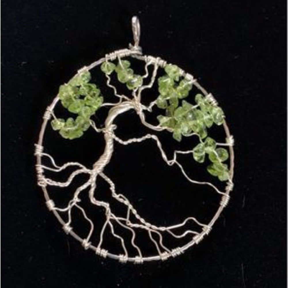 Peridot Tree of Life Wire Pendant